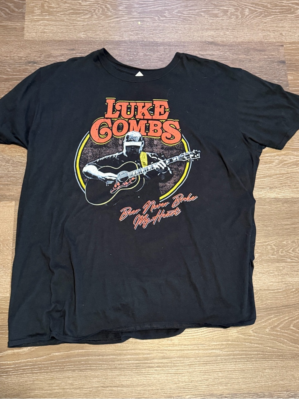 Luke Combs Black Graphic Tee - Guitar Tour Shirt